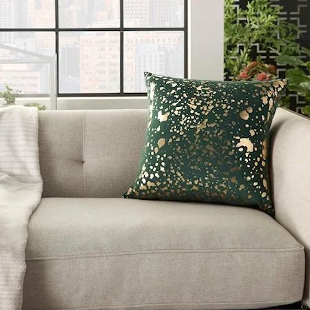 Luminescense Emerald Throw Pillow