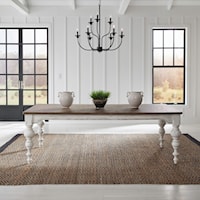 Farmhouse Rectangular Dining Table with Turned Legs