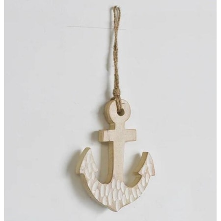 Large Hanging Carved Wood Anchor