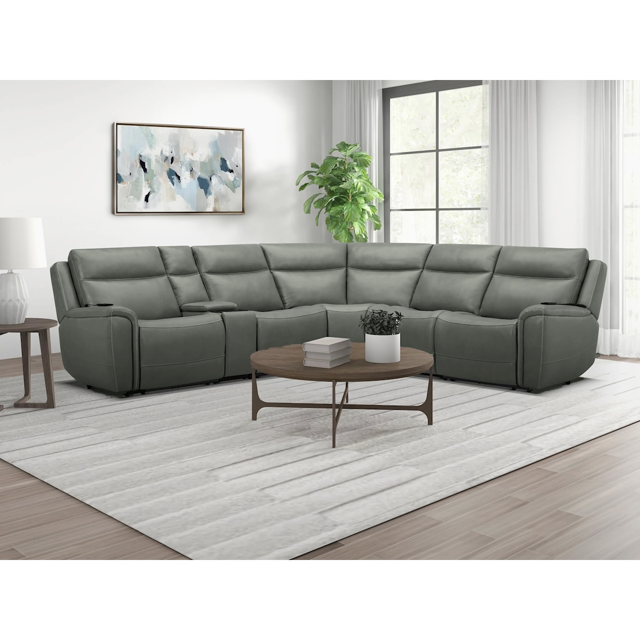 Kuka Home Montana Power Reclining Sectional with  Massage