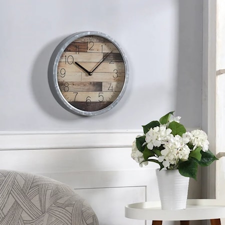 Metal &amp; Glass Wall Clock