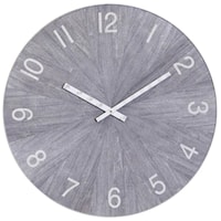 Matte Gray | 30In W X 30In Ht X 2In D | Metal And Wood Industrial Wall Clock With Chalk Gray Finish