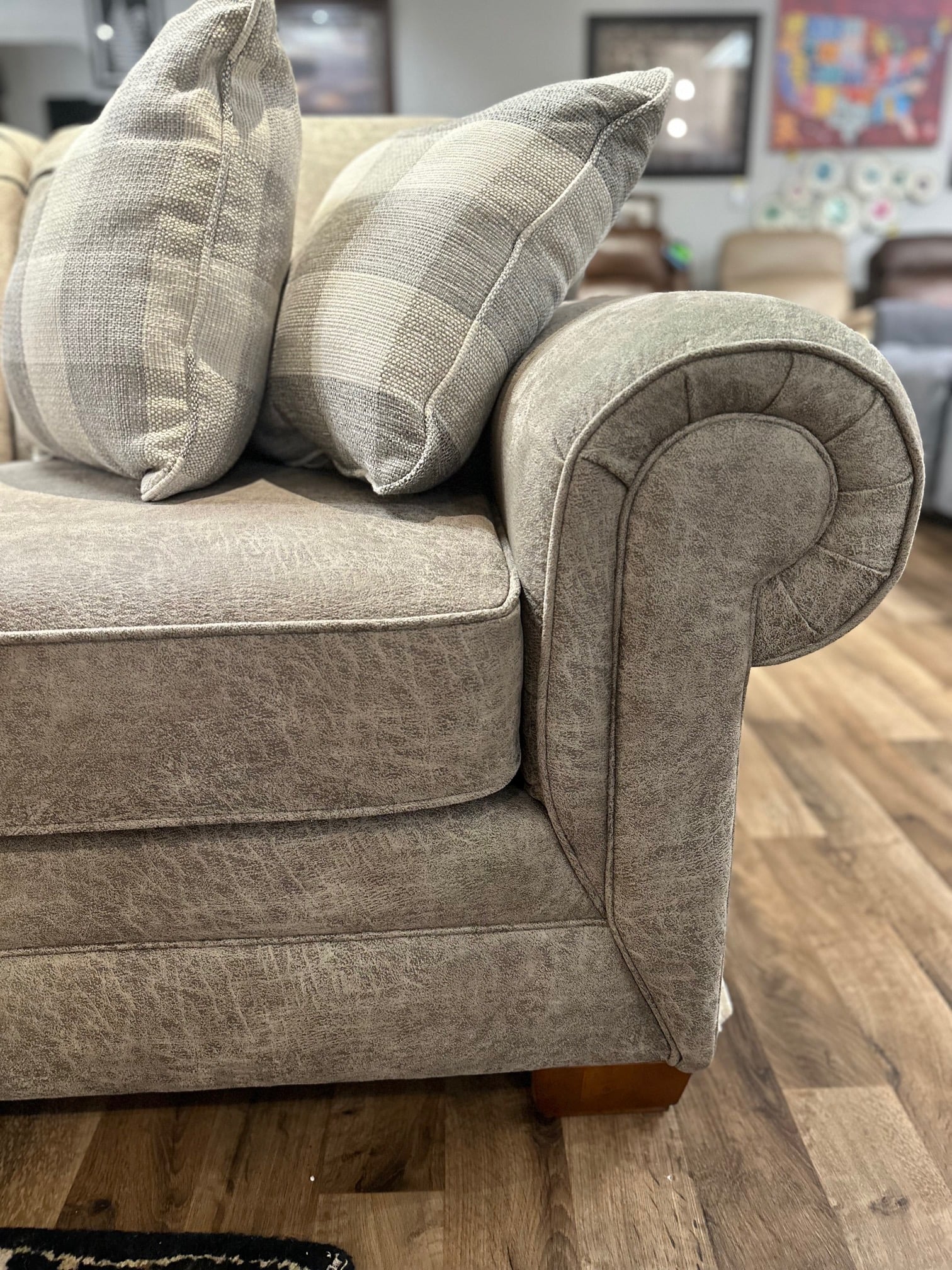 Rolled Arm Sectional with Upgraded Frame