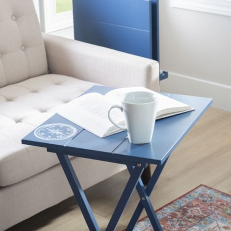 Compass Navy Tray Table Set