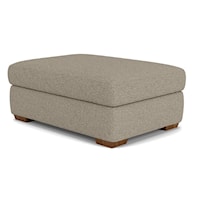 Casual Ottoman with Tapered Block Feet