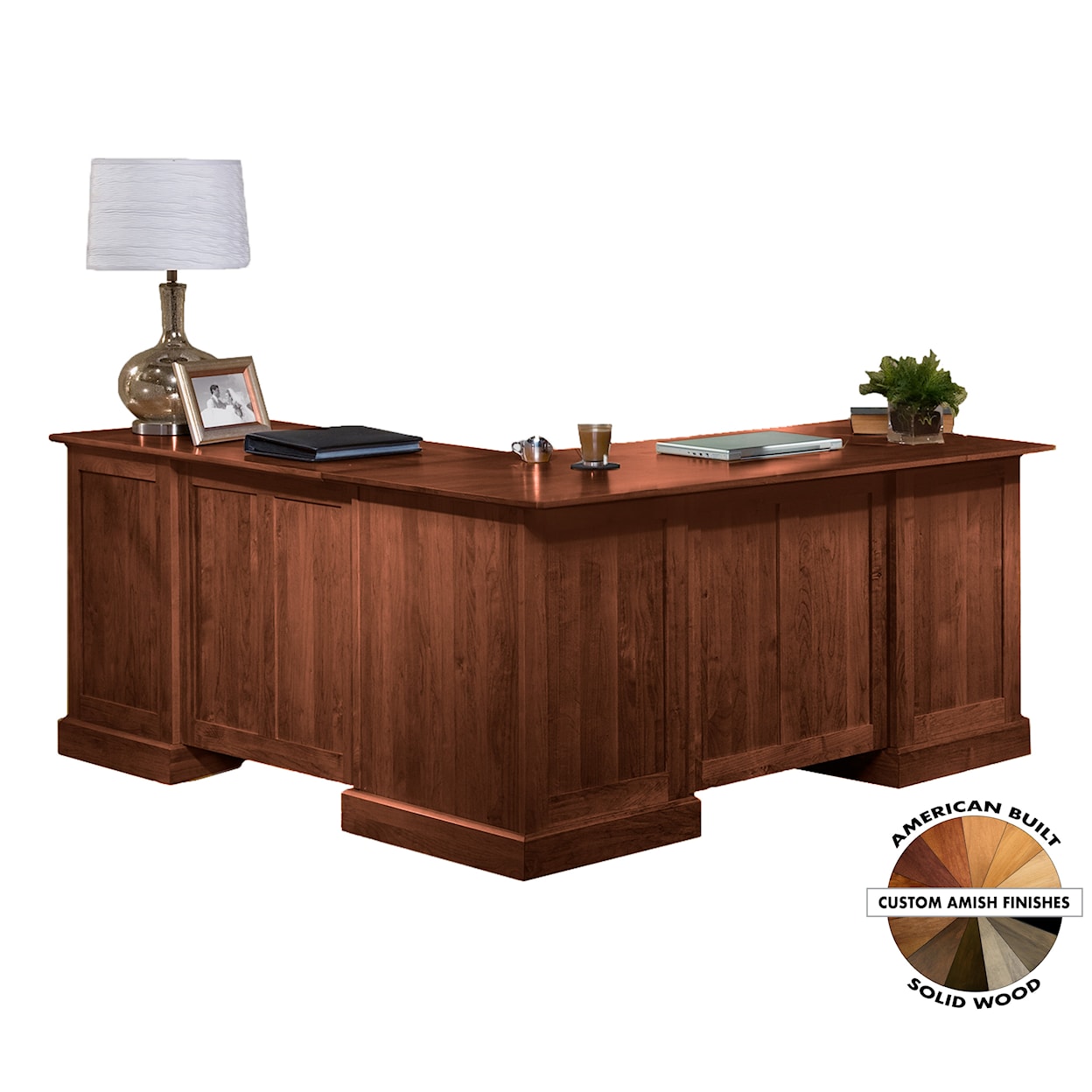 Archbold Furniture Home Office L Shape Desk and Return