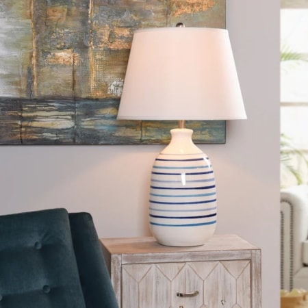 Livia Blue Classic Table Lamp