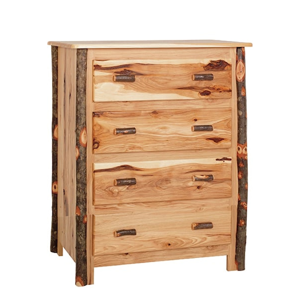 Byler's Rustic Furniture Hickory Collection 4 Drawer Chest