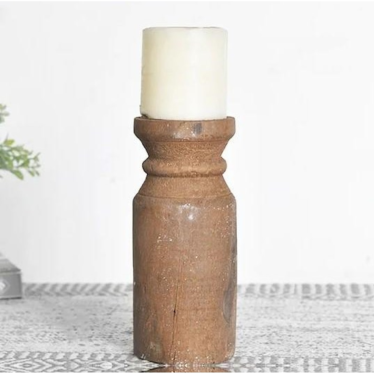 PD Home & Garden Decorative Accents 8" Log Pillar Candle Holder