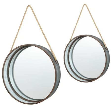Set of 2 Metal Wall Mirrors