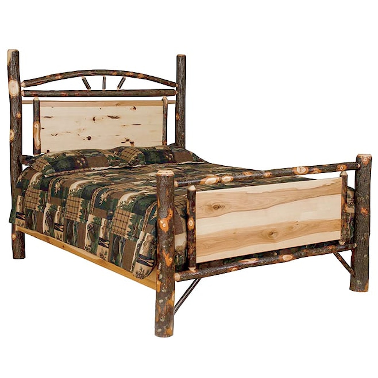 Byler's Rustic Furniture Hickory Collection Queen Panel Bed