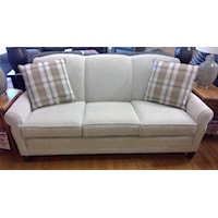 Casual Accent Sofa with Rolled Armrests & Tapered Legs