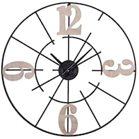 Two Tone Clock | Industrial Round Metal Frame Wall Clock