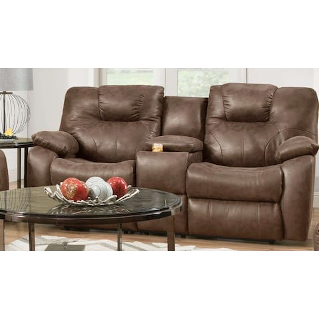 Southern Motion Avalon Double Reclining Loveseat with Console