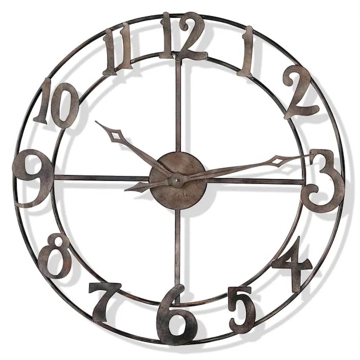 StyleCraft Clocks Rustic Pewter Metal Wall Clock