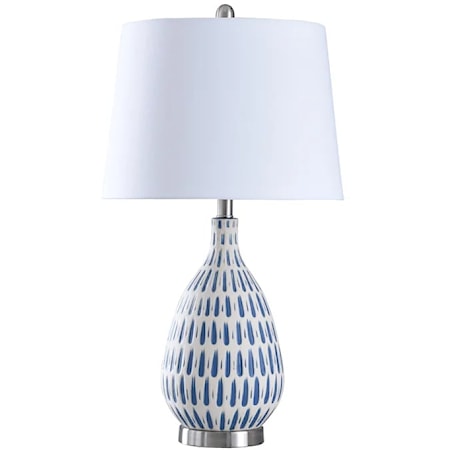 Cobalt &amp; White Table Lamp