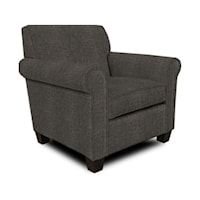 Casual Rolled Arm Chair With Upgraded Frame