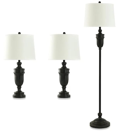 Classic Bronze Set of 3 Lamps