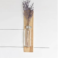 Glass/Wood Wall Vase