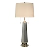 StyleCraft Lamps Lumi Silver Ribbed Glass Table Lamp