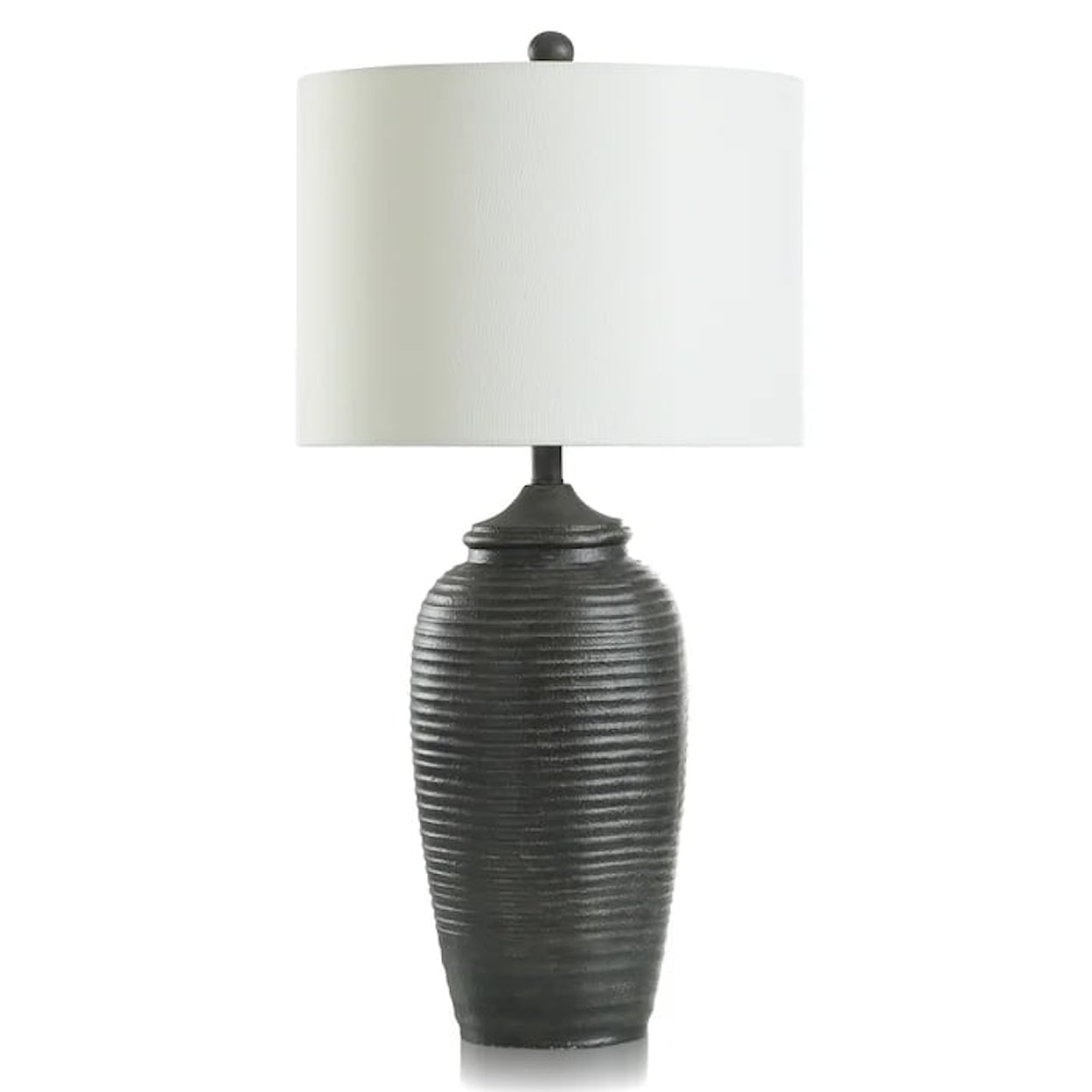 StyleCraft Accessories Matte Black Polyresin Rippled Table Lamp