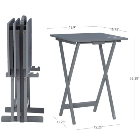 Compass Grey Tray Table Set