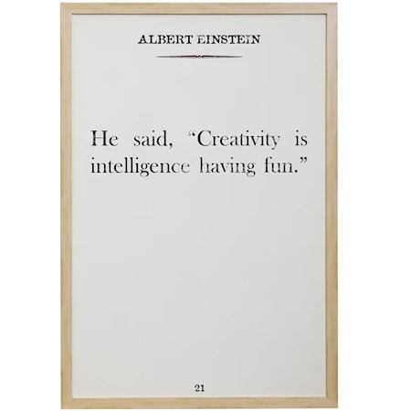 Einstein Quote | Framed Print Under Glass