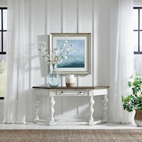 Farmhouse 1-Drawer Accent Console Table with Multi-Turned Legs