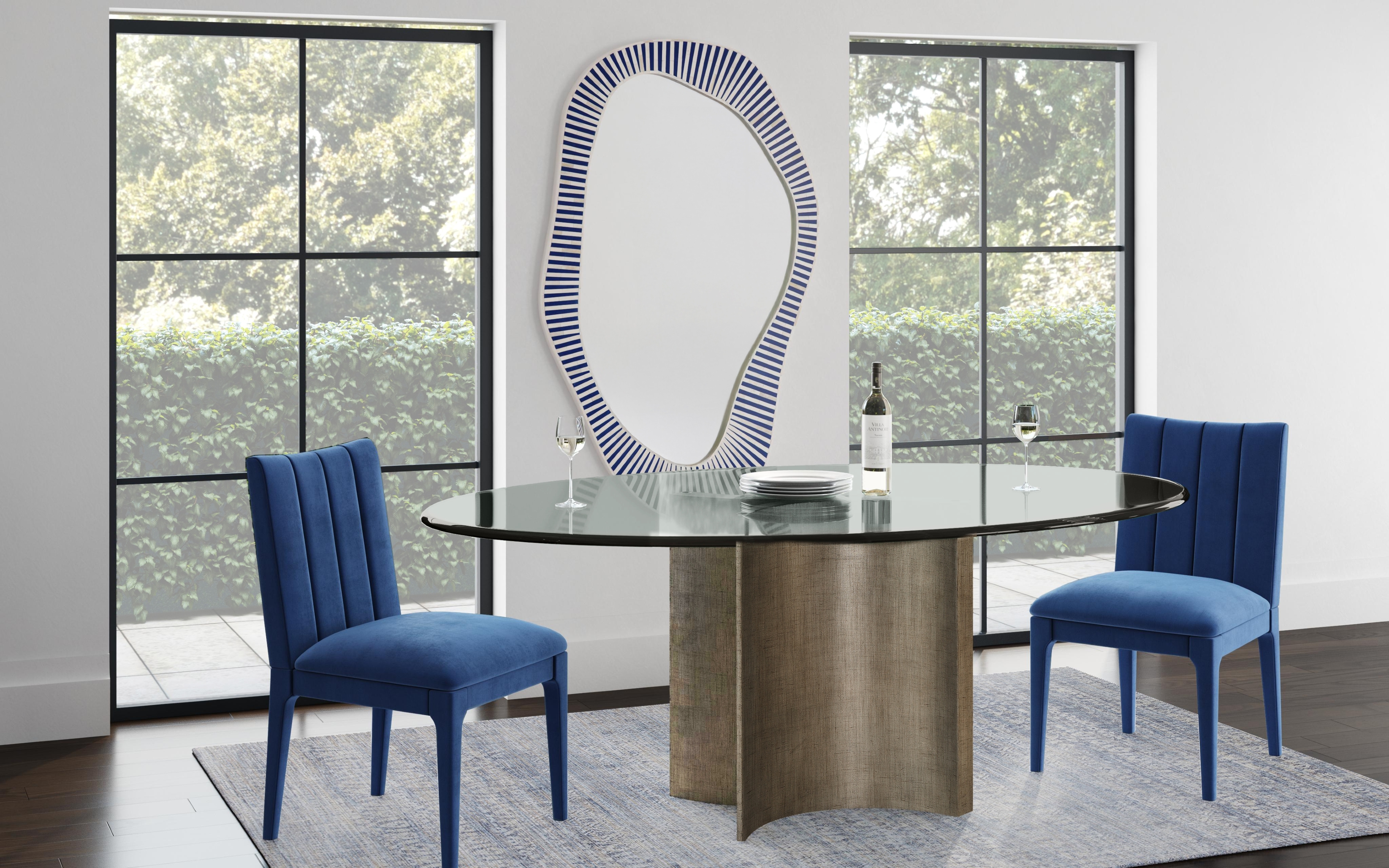 Bassett Mirror Symmetry Symmetry Silver Dining Table