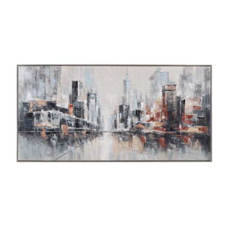 City Scape Framed Canvas
