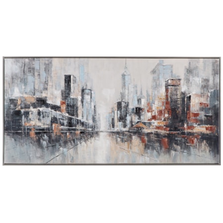 City Scape Framed Canvas