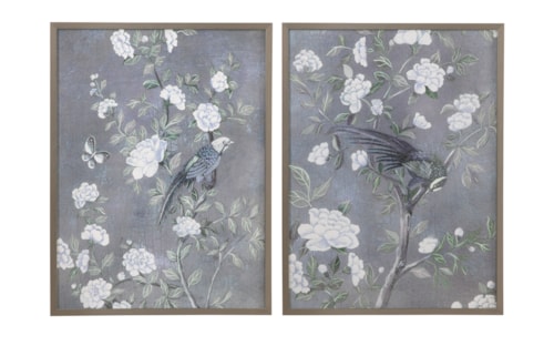 Birds & Blooms Framed Print S/2