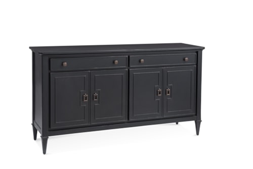 Transitional Server with Adjustable Shelving and Felt-Lined Drawers