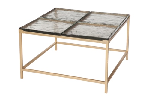 Contemporary Cocktail Table with Glass Top