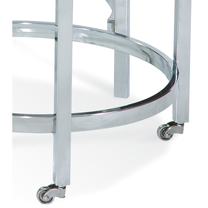 Bassett Mirror Cocktail & End Tables Patinoire Round Cocktail Table on Casters