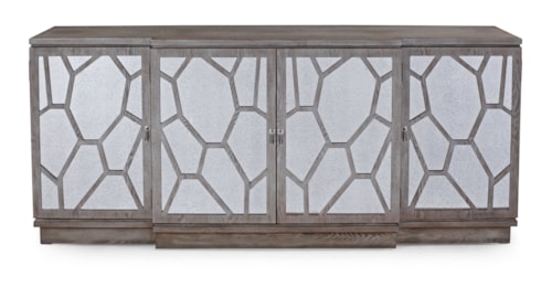 Contemporary 6-Drawer Server with Adjustable Shelving