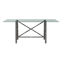Transitional Dining Table with Glass Top