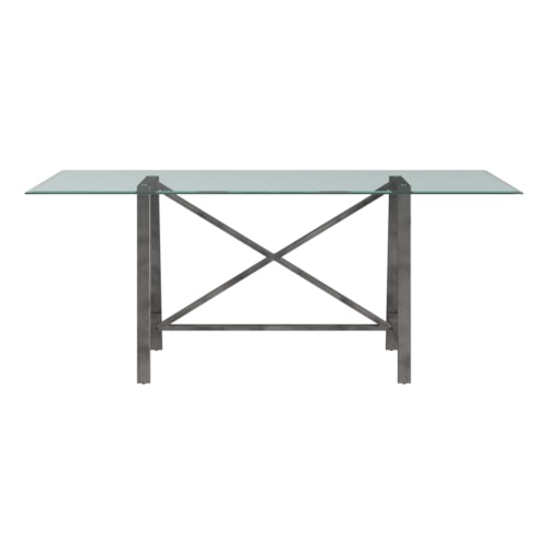 Transitional Dining Table with Glass Top