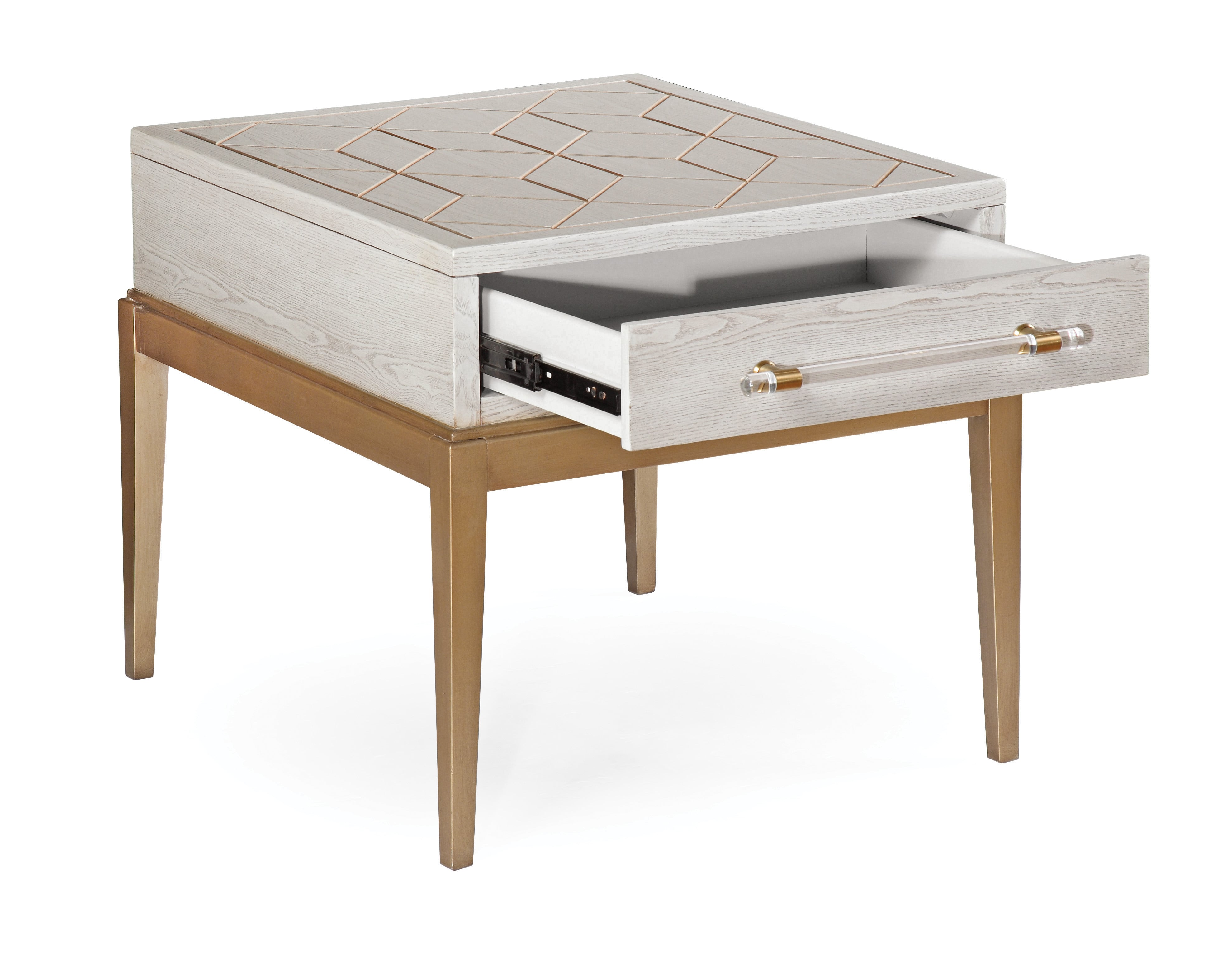 Perrine White End Table