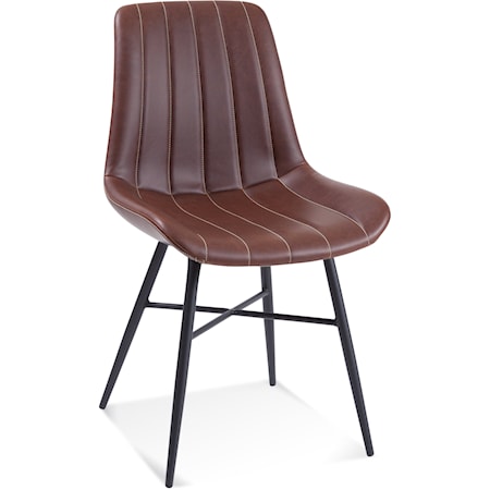 Contemporary Leather Upholstered Side Chair