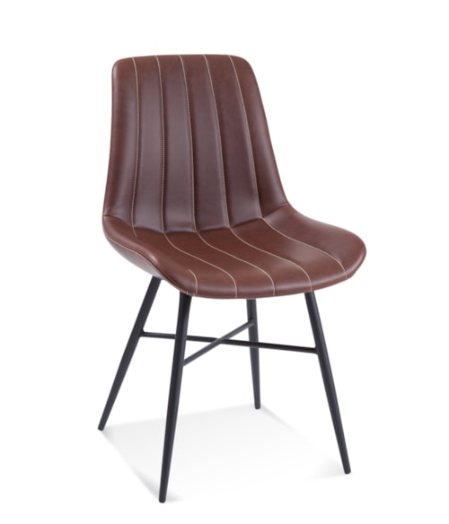 Contemporary Leather Upholstered Side Chair