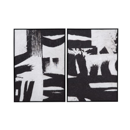 Black & White Framed Canvas Set Of 2