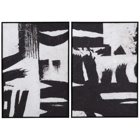 Black & White Framed Canvas Set Of 2