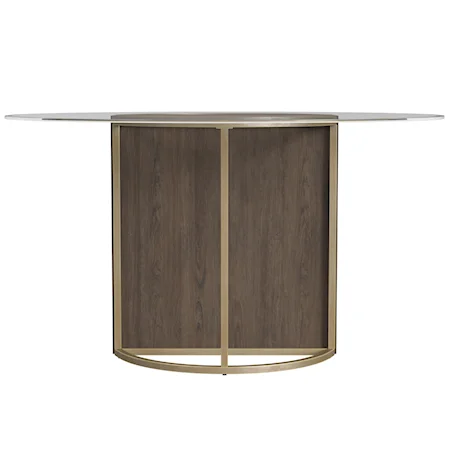 Mid-Century Modern Dining Table with Glass Top