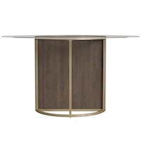 Mid-Century Modern Dining Table with Glass Top