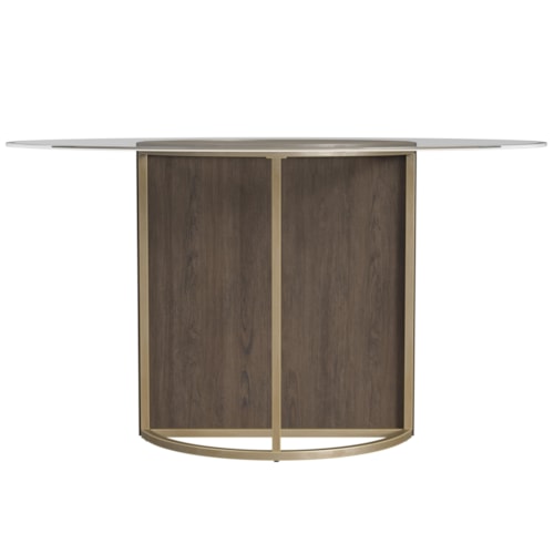 Mid-Century Modern Dining Table with Glass Top