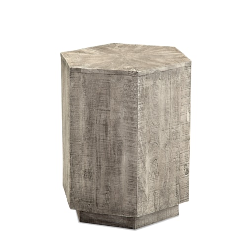 Rustic Hexagonal Wood End Table