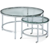 Patinoire Round Cocktail Table on Casters