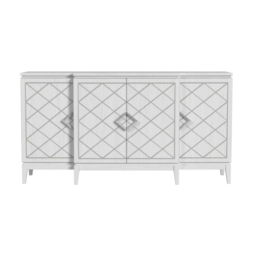 Contemporary 4-Door Server with Three Adjustable Shelves