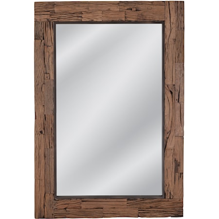 Rustic Floor Mirror with Anti-Tipping Hardware